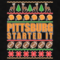 Pittsburgh Started It Ugly Christmas Sweater Ladies PosiCharge Tri-Blend Wicking Tank