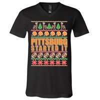 Pittsburgh Started It Ugly Christmas Sweater V-Neck T-Shirt
