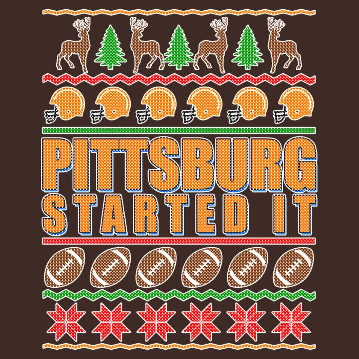 Pittsburgh Started It Ugly Christmas Sweater Cooling Performance Long Sleeve Crew