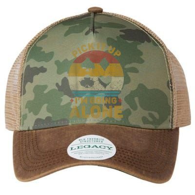 Pick It Up I'm Going Alone Funny Euchre Card Game Legacy Tie Dye Trucker Hat