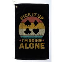 Pick It Up I'm Going Alone Funny Euchre Card Game Golf Towel