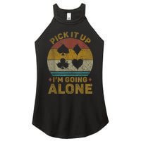Pick It Up I'm Going Alone Funny Euchre Card Game Women's Perfect Tri Rocker Tank