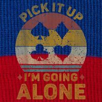 Pick It Up I'm Going Alone Funny Euchre Card Game Pom Pom 12in Knit Beanie