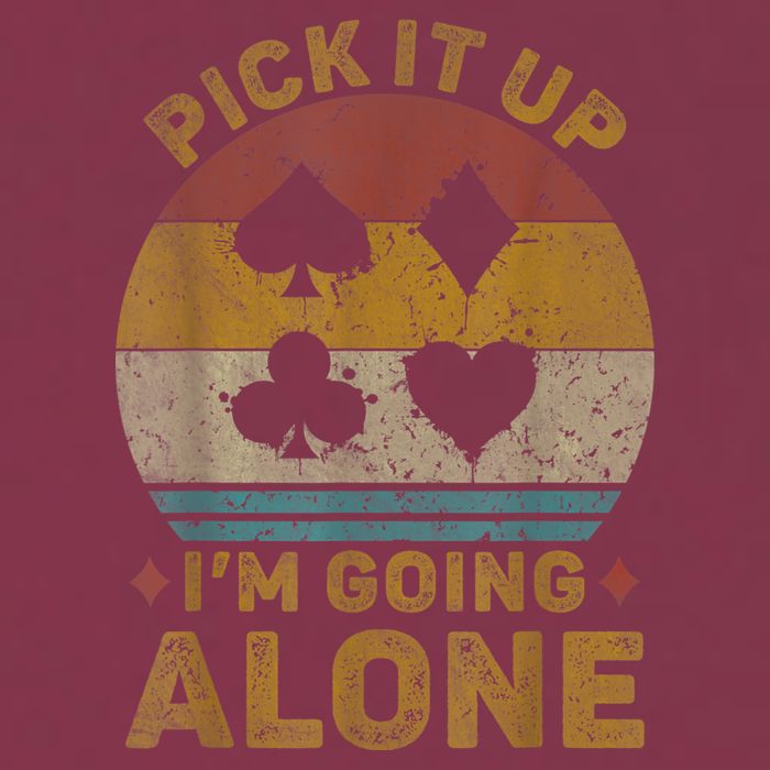 Pick It Up I'm Going Alone Funny Euchre Card Game 16oz Travel Tumbler