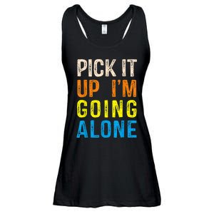 Pick It Up I’m Going Alone Funny Euchre Player Ladies Essential Flowy Tank