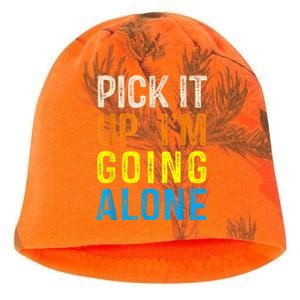 Pick It Up I’m Going Alone Funny Euchre Player Kati - Camo Knit Beanie