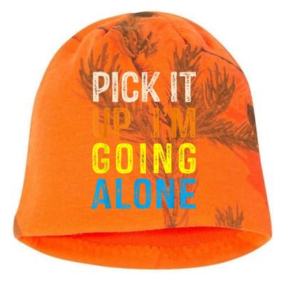 Pick It Up I’m Going Alone Funny Euchre Player Kati - Camo Knit Beanie