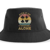 Pick It Up I'm Going Alone Funny Euchre Card Game Sustainable Bucket Hat