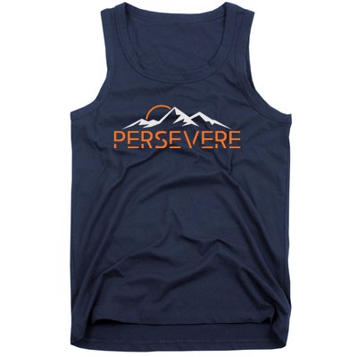 Persevere Inspirational Uplifting Positive Mountain Graphic Tank Top