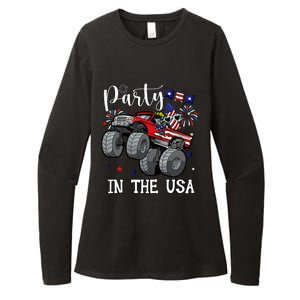 Party In Usa Monster Truck Us Flag Boy America Womens CVC Long Sleeve Shirt