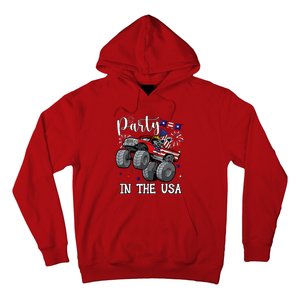 Party In Usa Monster Truck Us Flag Boy America Hoodie