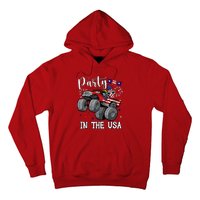 Party In Usa Monster Truck Us Flag Boy America Hoodie