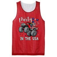 Party In Usa Monster Truck Us Flag Boy America Mesh Reversible Basketball Jersey Tank