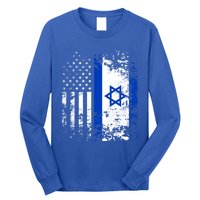 Proud Israeli Usa Flag Patriotic Pride American Israel Flag Gift Long Sleeve Shirt