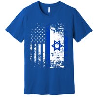 Proud Israeli Usa Flag Patriotic Pride American Israel Flag Gift Premium T-Shirt