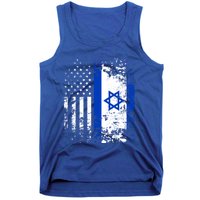 Proud Israeli Usa Flag Patriotic Pride American Israel Flag Gift Tank Top