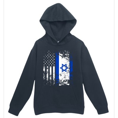 Proud Israeli Usa Flag Patriotic Pride American Israel Flag Gift Urban Pullover Hoodie