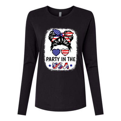 Party In Usa 4th Of July Flag American Womens Cotton Relaxed Long Sleeve T-Shirt