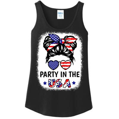 Party In Usa 4th Of July Flag American Ladies Essential Tank