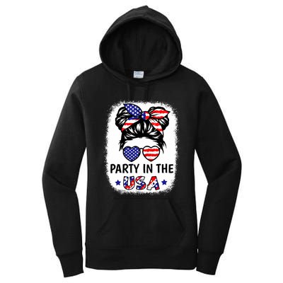 Party In Usa 4th Of July Flag American Women's Pullover Hoodie