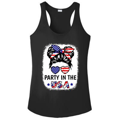 Party In Usa 4th Of July Flag American Ladies PosiCharge Competitor Racerback Tank