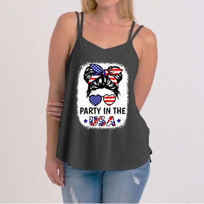 Party In Usa 4th Of July Flag American Women's Strappy Tank