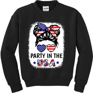 Party In Usa 4th Of July Flag American Kids Sweatshirt