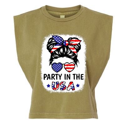 Party In Usa 4th Of July Flag American Garment-Dyed Women's Muscle Tee