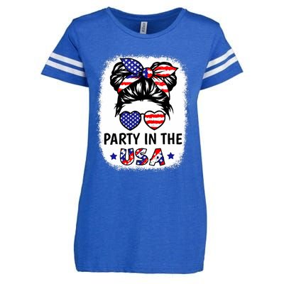 Party In Usa 4th Of July Flag American Enza Ladies Jersey Football T-Shirt