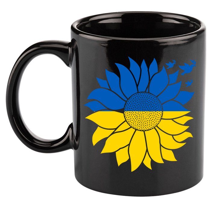 Peace in Ukraine Sunflower Design for Wo Ukrainian Flag 11oz C Handle Ceramic Mug