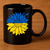 Peace in Ukraine Sunflower Design for Wo Ukrainian Flag 11oz C Handle Ceramic Mug