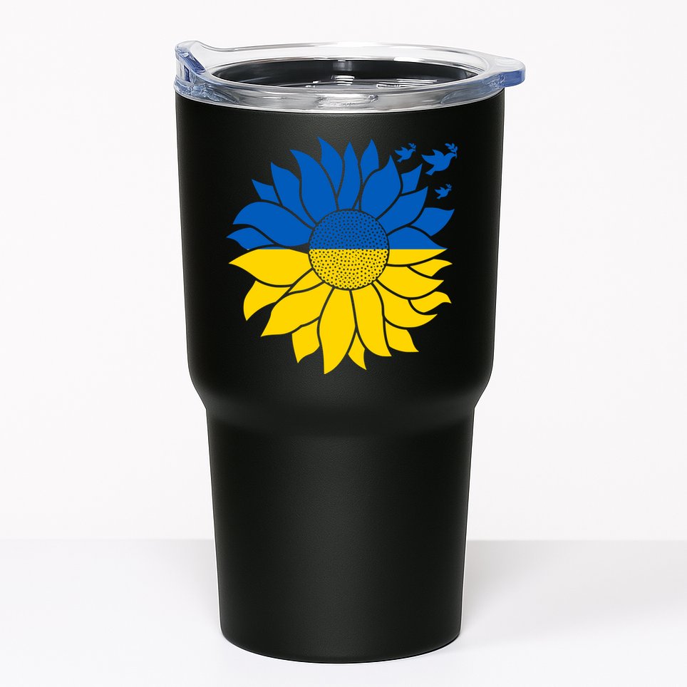 Peace in Ukraine Sunflower Design for Wo Ukrainian Flag Tumbler