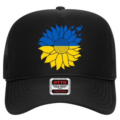 Peace in Ukraine Sunflower Design for Wo Ukrainian Flag Trucker Hat