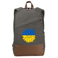 Peace in Ukraine Sunflower Design for Wo Ukrainian Flag Cotton Canvas Backpack
