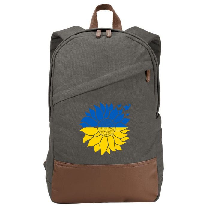 Peace in Ukraine Sunflower Design for Wo Ukrainian Flag Cotton Canvas Backpack