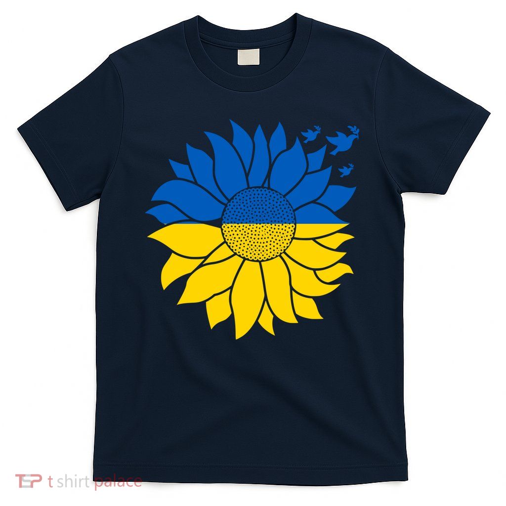 Peace in Ukraine Sunflower Design for Wo Ukrainian Flag T-Shirt