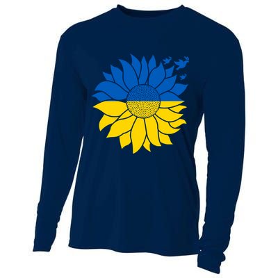Peace in Ukraine Sunflower Design for Wo Ukrainian Flag Cooling Performance Long Sleeve Crew