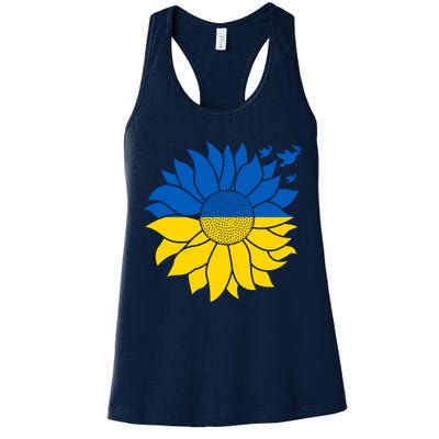 Peace in Ukraine Sunflower Design for Wo Ukrainian Flag Womens Tank Top