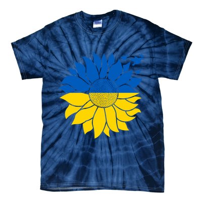 Peace in Ukraine Sunflower Design for Wo Ukrainian Flag Tie-Dye T-Shirt