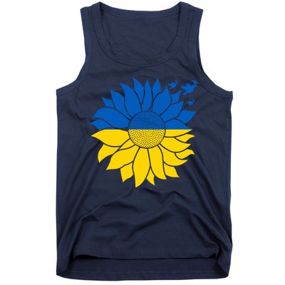 Peace in Ukraine Sunflower Design for Wo Ukrainian Flag Tank Top