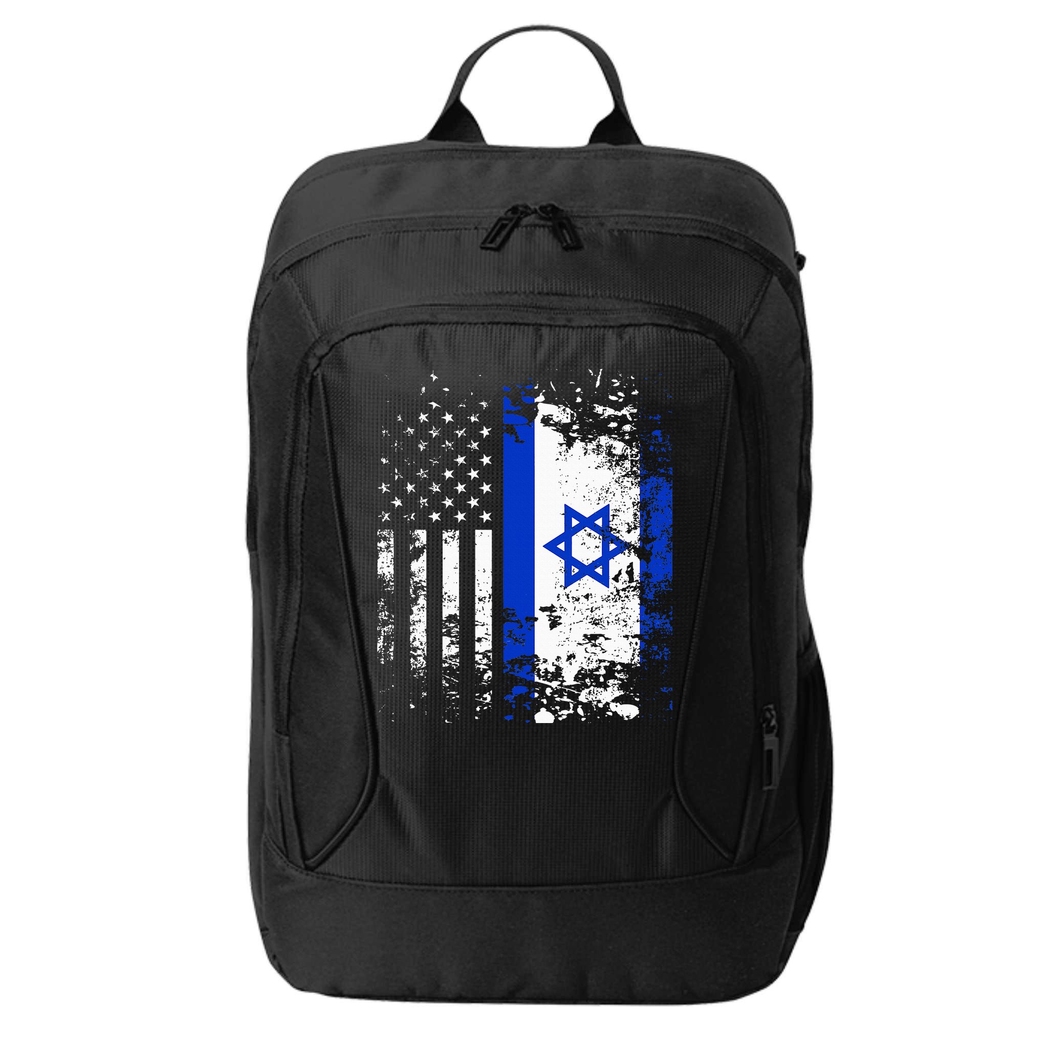 Proud Israeli Usa Flag Patriotic Pride American Israel Flag City Backpack