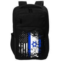 Proud Israeli Usa Flag Patriotic Pride American Israel Flag Impact Tech Backpack