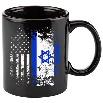 Proud Israeli Usa Flag Patriotic Pride American Israel Flag 11oz C Handle Ceramic Mug