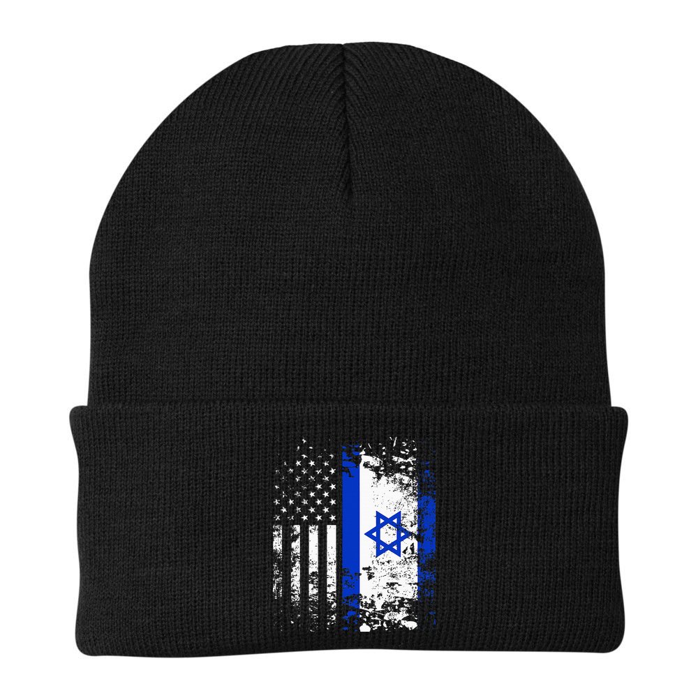 Proud Israeli Usa Flag Patriotic Pride American Israel Flag Beanie