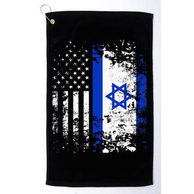 Proud Israeli Usa Flag Patriotic Pride American Israel Flag Golf Towel