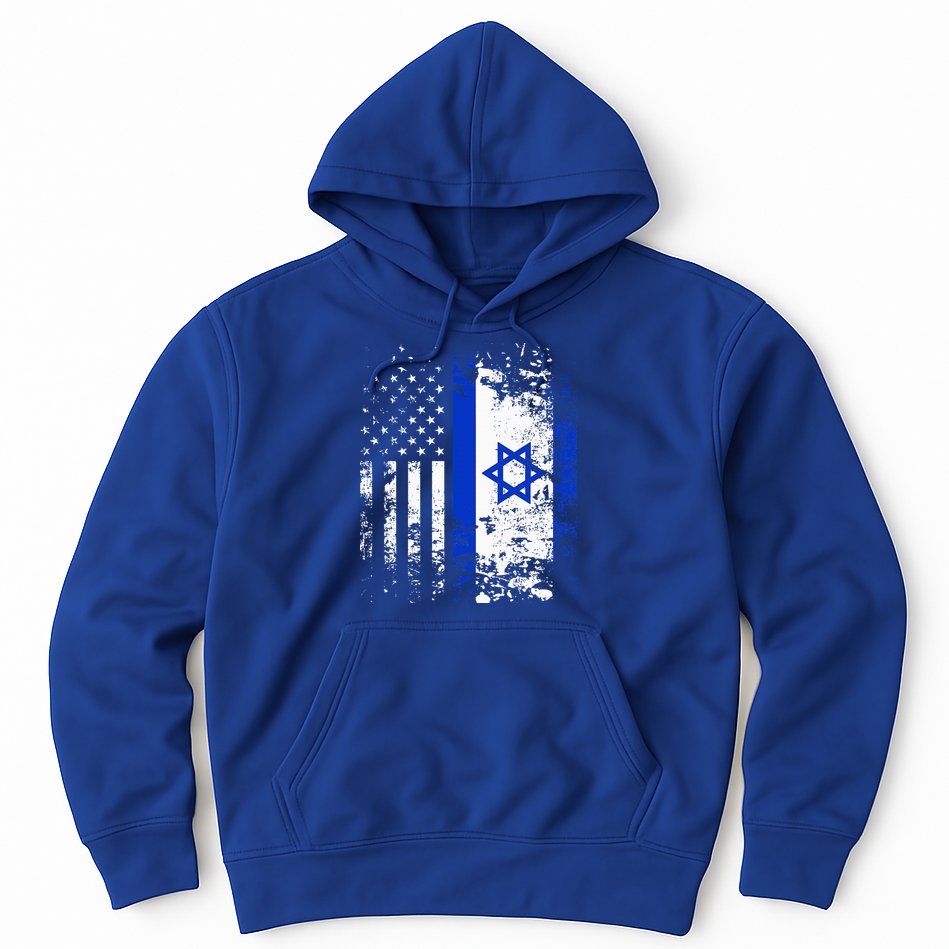 Proud Israeli Usa Flag Patriotic Pride American Israel Flag Hoodie