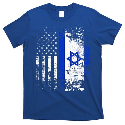 Proud Israeli Usa Flag Patriotic Pride American Israel Flag T-Shirt