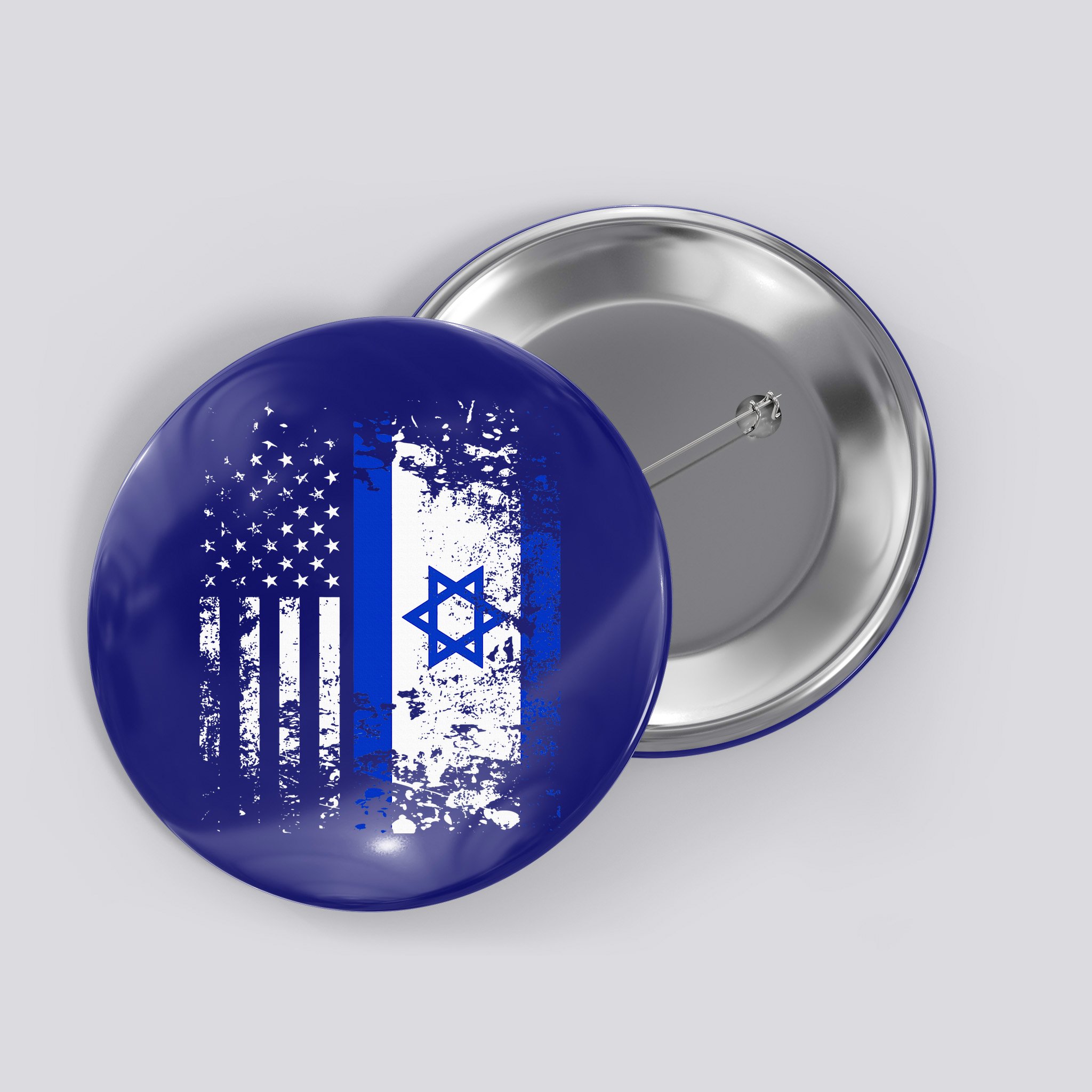 Proud Israeli Usa Flag Patriotic Pride American Israel Flag Button