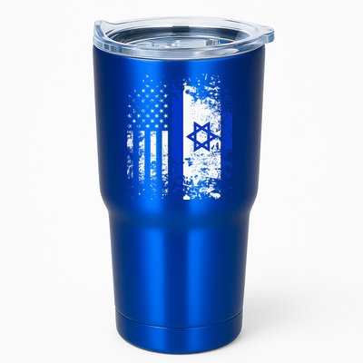 Proud Israeli Usa Flag Patriotic Pride American Israel Flag Tumbler