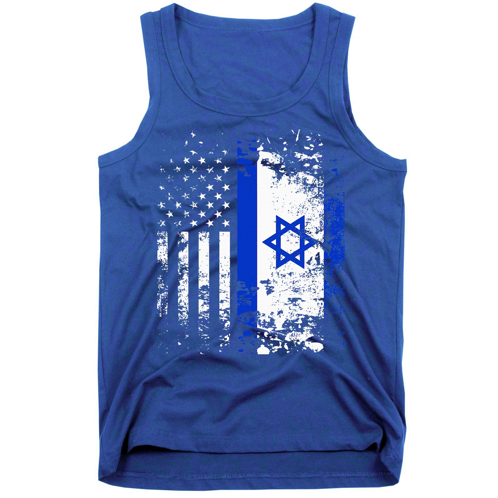 Proud Israeli Usa Flag Patriotic Pride American Israel Flag Tank Top